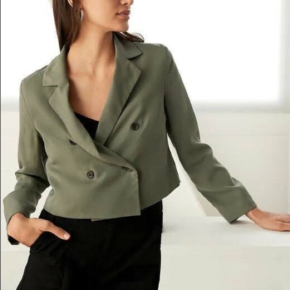 Banana republic cropped double breasted blazer
